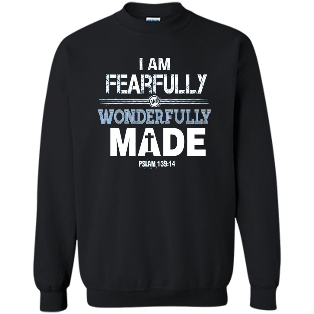 Christian T-shirt I Am Fearfully And Wonderfully Made Black