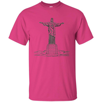 Christ The Redeemer Statue In Rio De Janeiro Brasil T-shirt Heliconia