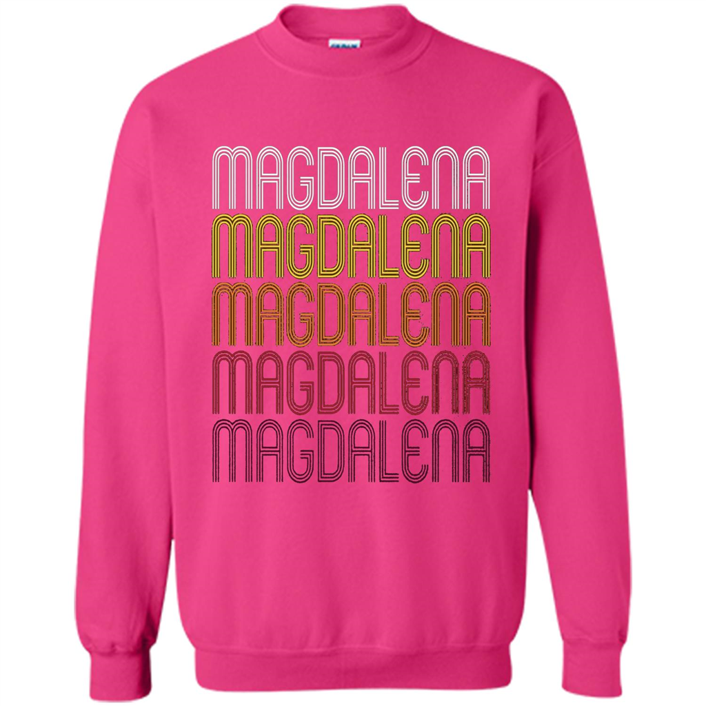 Magdalena Retro Wordmark Pattern T-shirt Heliconia