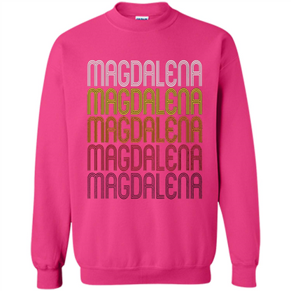 Magdalena Retro Wordmark Pattern T-shirt Heliconia