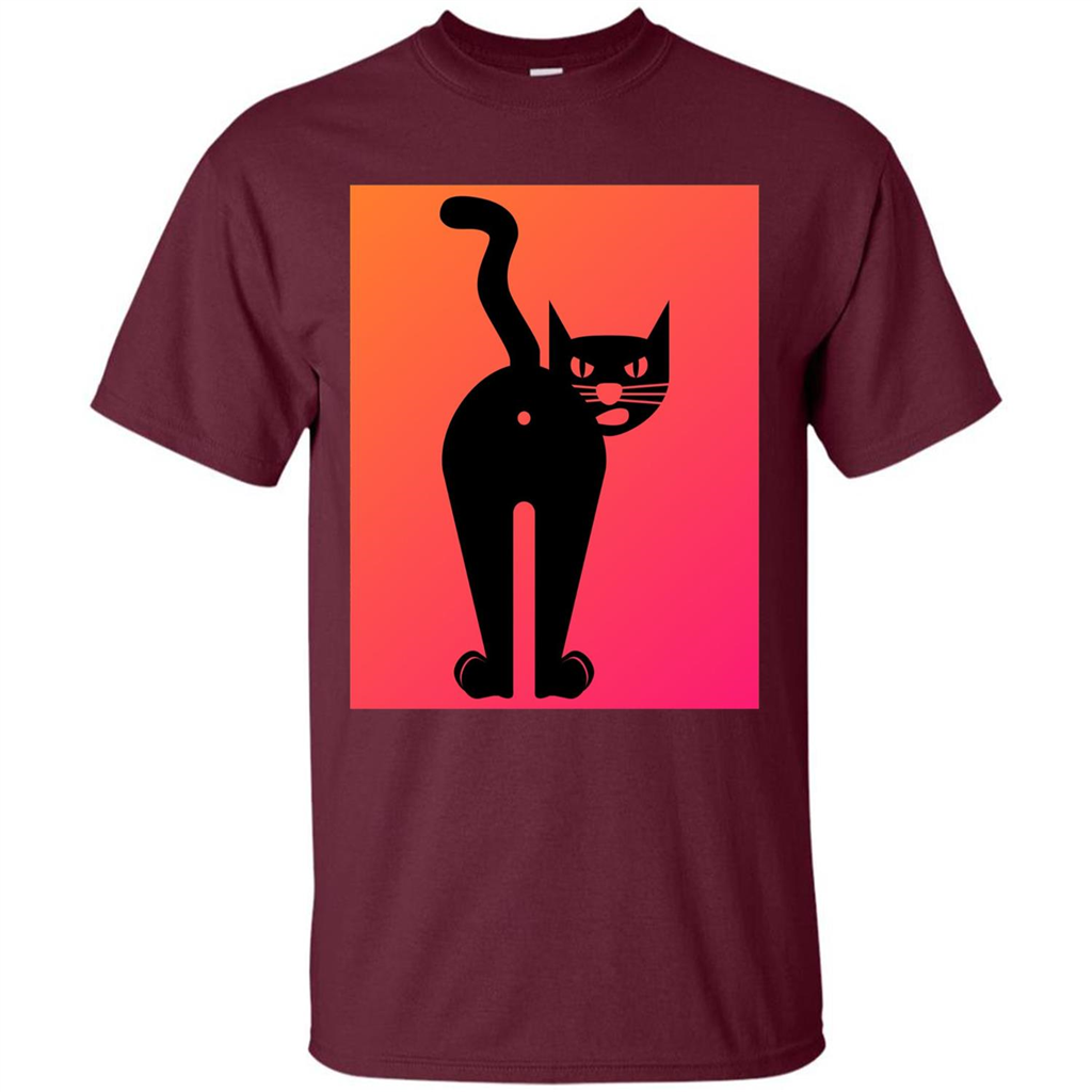 Cat Butt T-shirt Funny Cat Attitude T-shirt Maroon