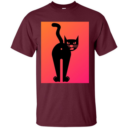Cat Butt T-shirt Funny Cat Attitude T-shirt Maroon