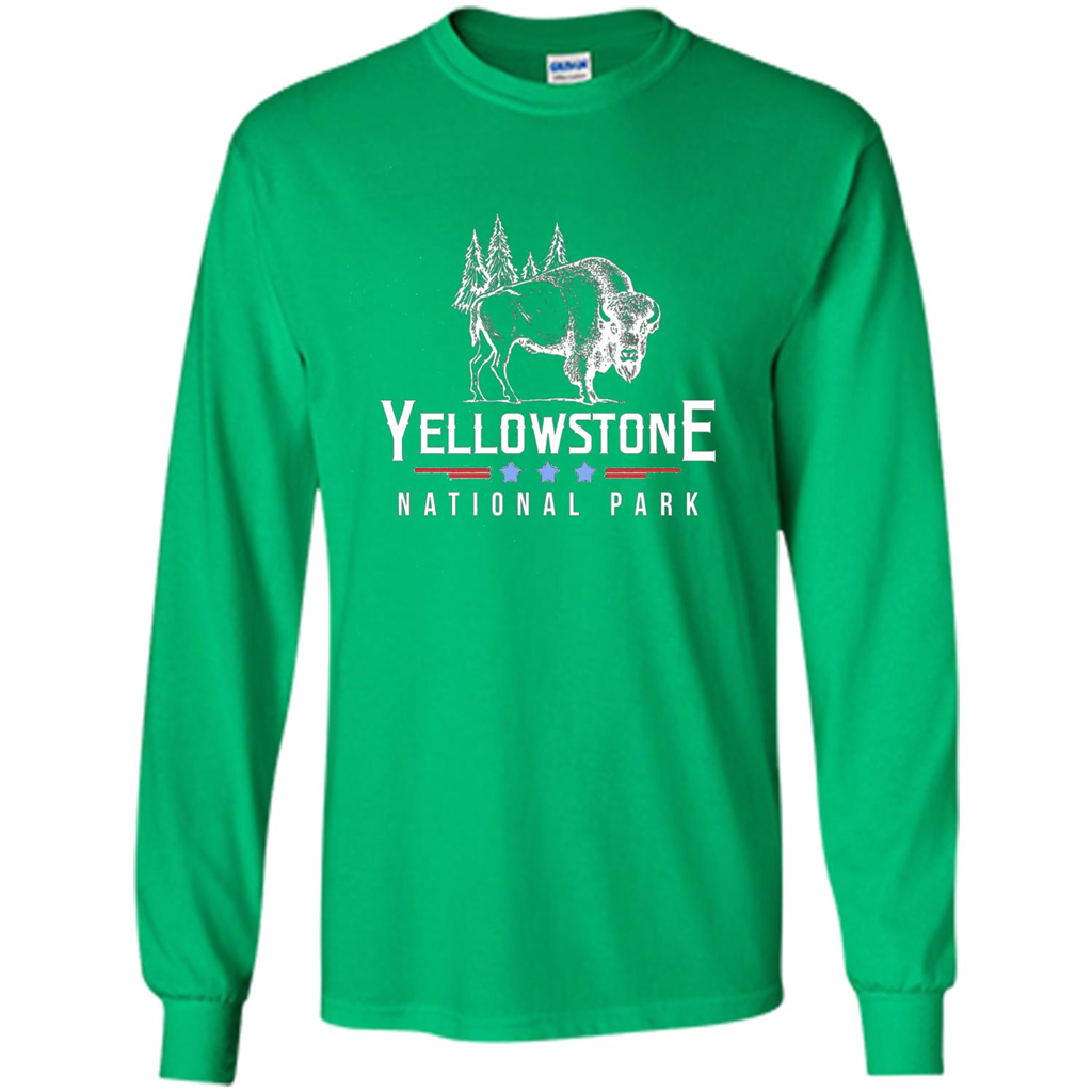 Yellowstone National Park Wyoming Buffalo T-shirt Irish Green