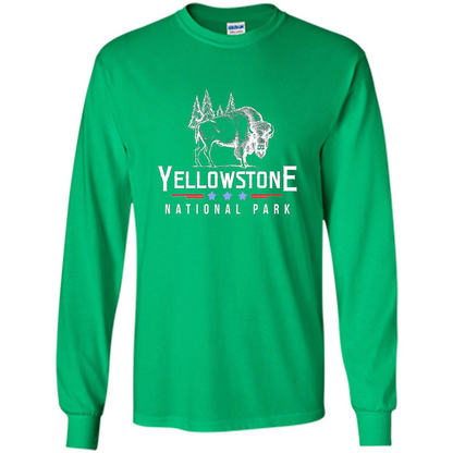Yellowstone National Park Wyoming Buffalo T-shirt Irish Green