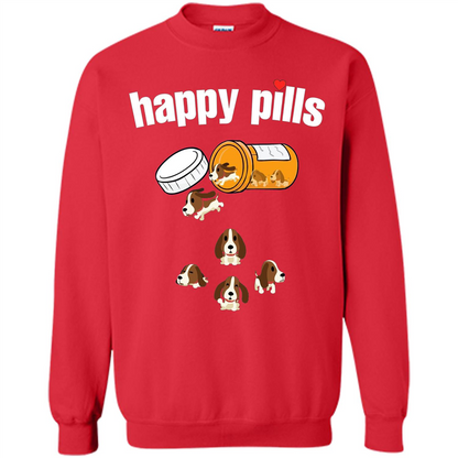 Dog Lover T-shirt Happy Pills T-shirt Red