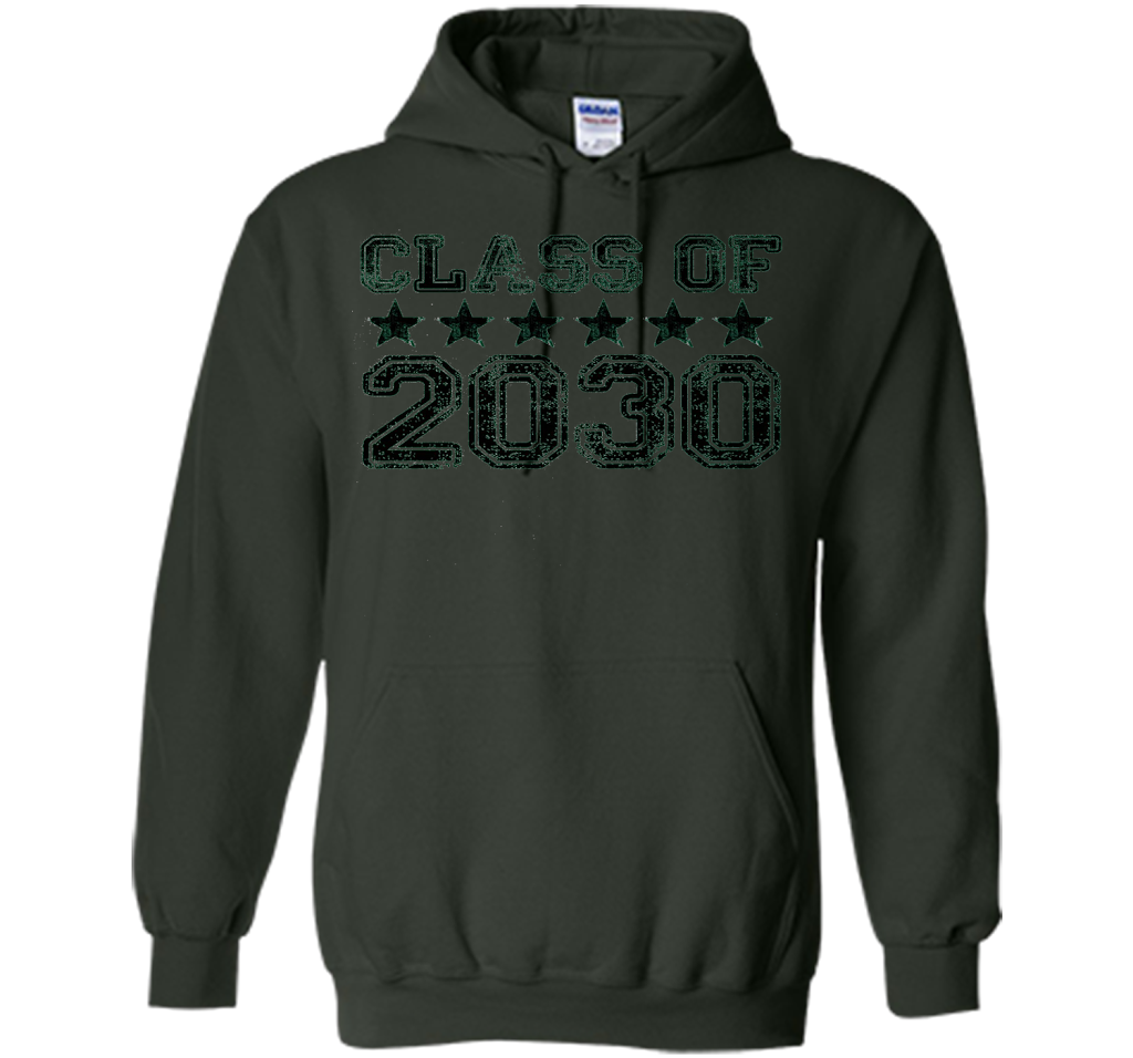 Class of 2030 Grow With Me T-Shirt - Kindergarten, White t-shirt Forest Green