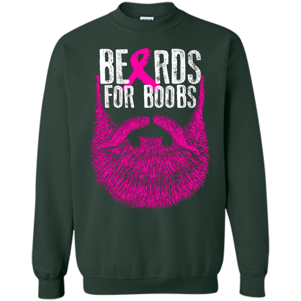 Beards For Boobs T-shirt Cancer Awareness T-shirt Forest Green