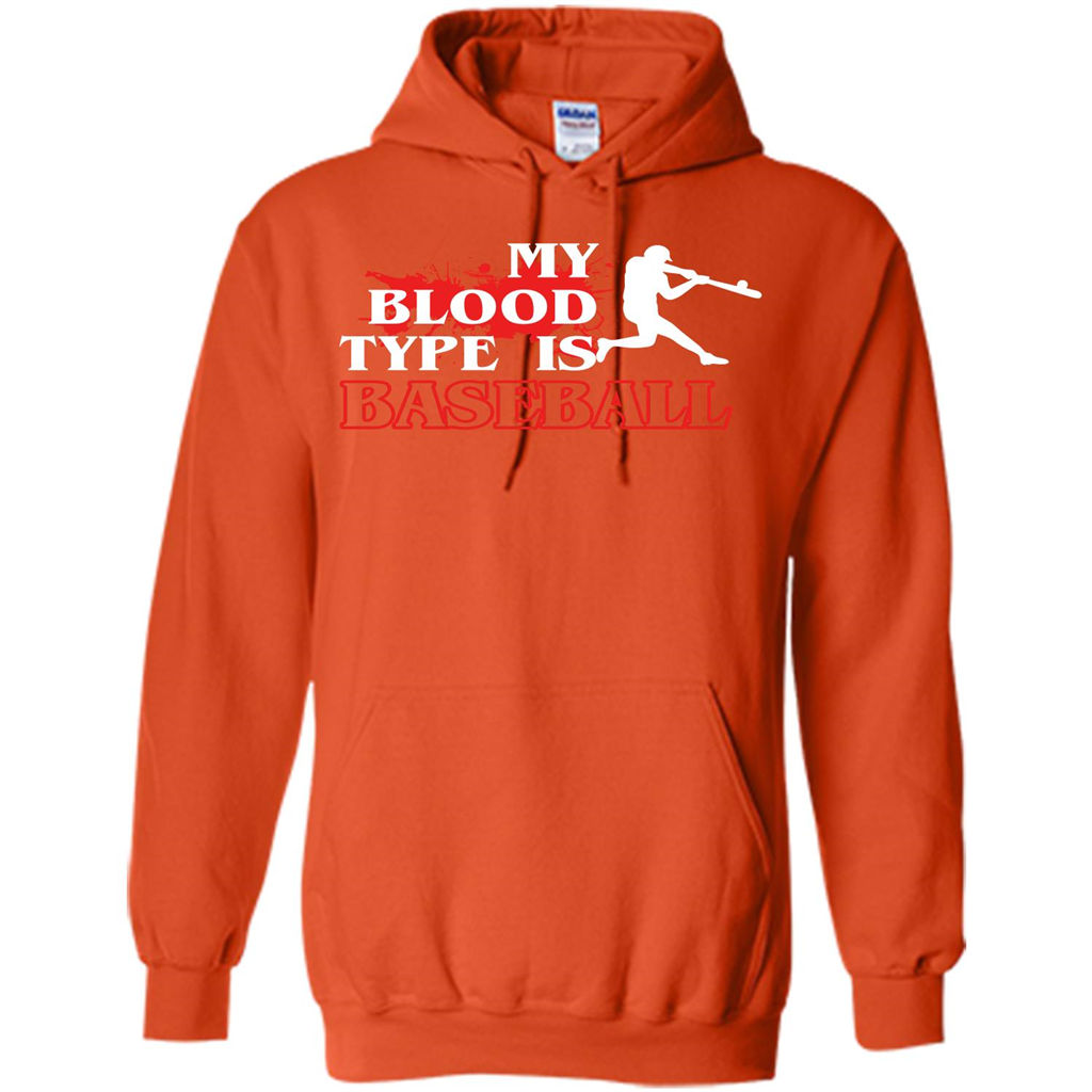 Baseball T-shirt My Blood Type Is Baseball Orange