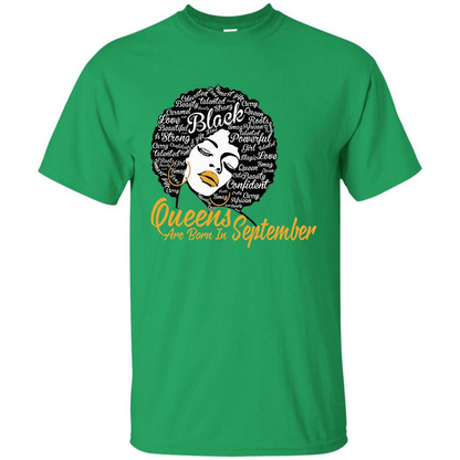 Queen Are Born In September T-shirt Irish Green