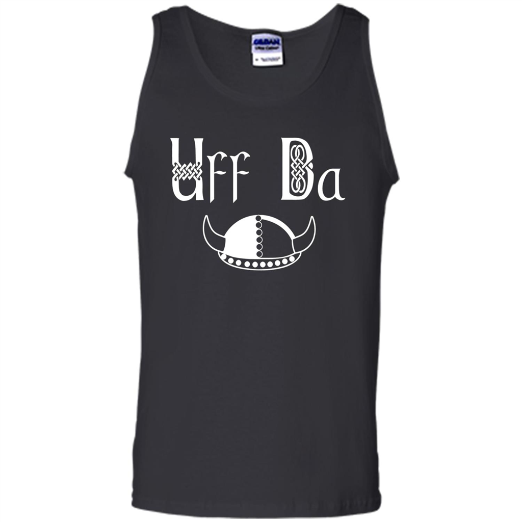 Uff Da Viking Hat Norwegian Scandinavian Saying T-shirt Black