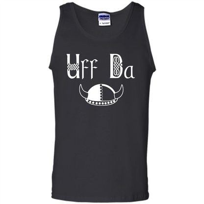 Uff Da Viking Hat Norwegian Scandinavian Saying T-shirt Black