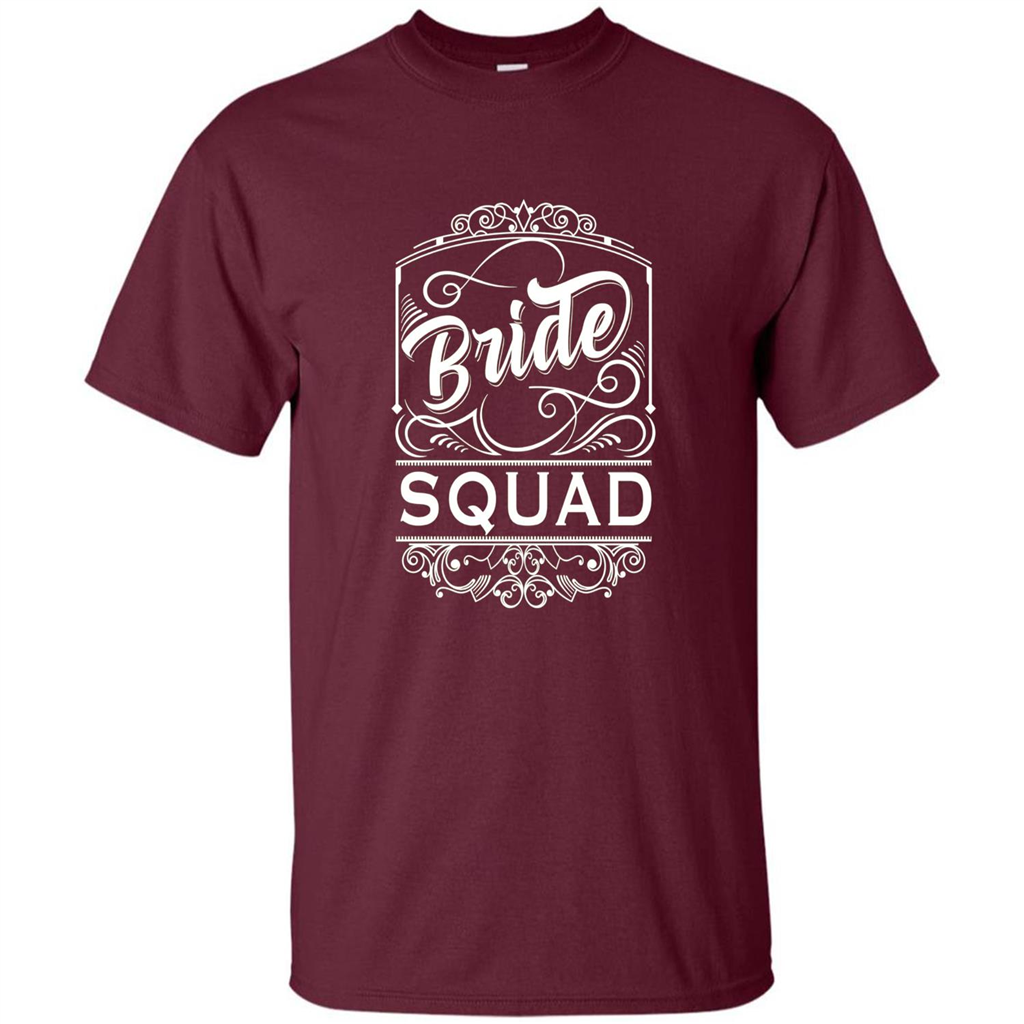 Bride Squad T-shirt Womens Bachelorette Party Bridesmaids Maroon