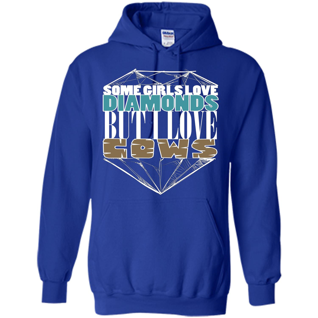 Cow Lovers T-shirt Some Girls Love Diamond But I Love Cows Royal
