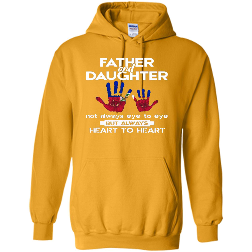 Father And Daughter Father's Day T-shirt Heart To Heart Gold