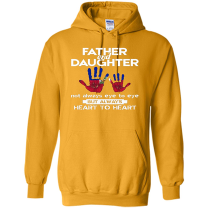 Father And Daughter Father's Day T-shirt Heart To Heart Gold