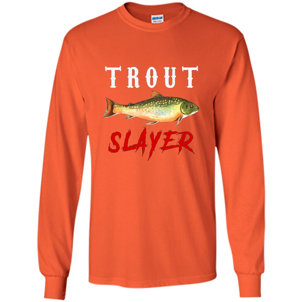 Fisherman T-shirt Trout Slayer T-Shirt Orange