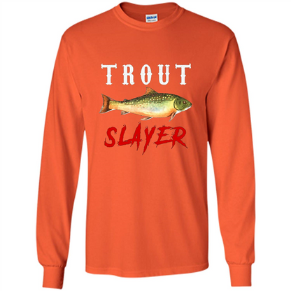 Fisherman T-shirt Trout Slayer T-Shirt Orange