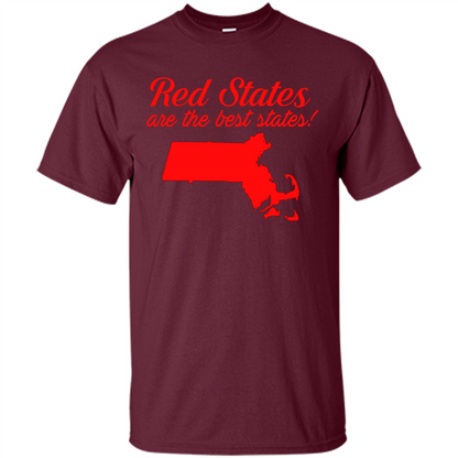 Red Best Massachusetts T-Shirt Maroon