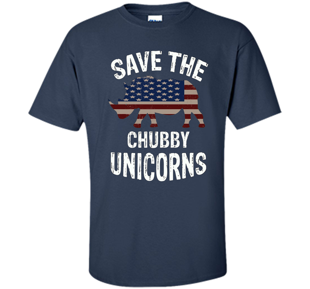 Save the Chubby Unicorns T-Shirt Funny t-shirt Navy