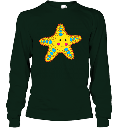 Starfish Summer Beaches Shirt Long Sleeve T-Shirt Long Sleeve T-Shirt Forest Green