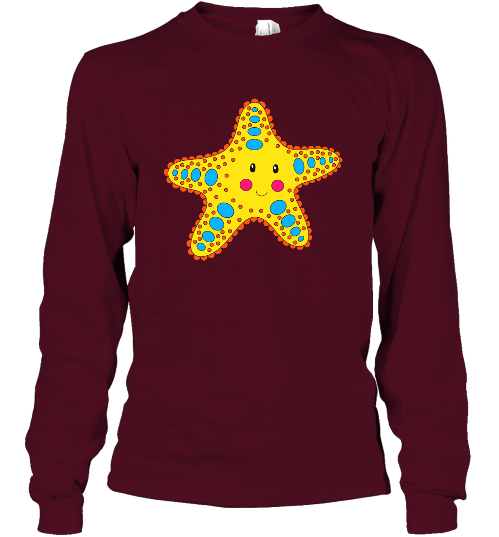 Starfish Summer Beaches Shirt Long Sleeve T-Shirt Long Sleeve T-Shirt Maroon