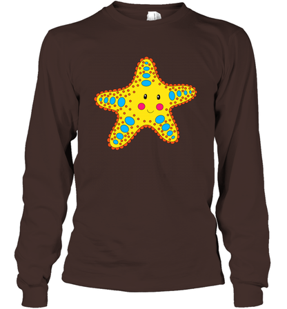 Starfish Summer Beaches Shirt Long Sleeve T-Shirt Long Sleeve T-Shirt Dark Chocolate