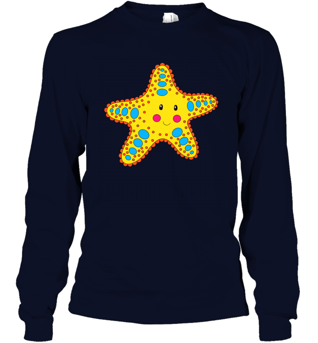 Starfish Summer Beaches Shirt Long Sleeve T-Shirt Long Sleeve T-Shirt Navy