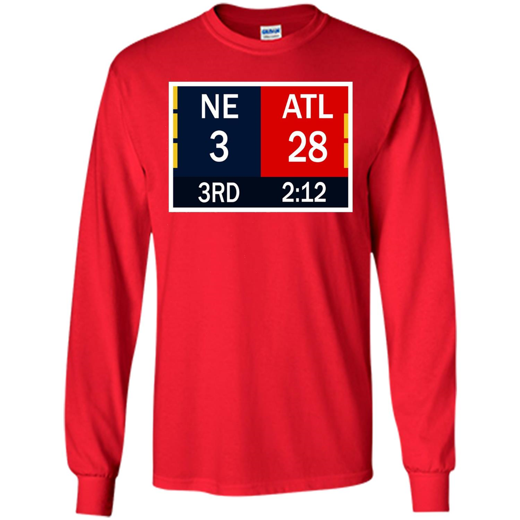 NE 3 ATL 28 Final T-shirt 2 Sides 1 Game Red