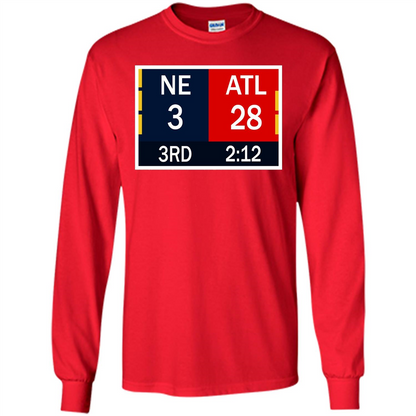 NE 3 ATL 28 Final T-shirt 2 Sides 1 Game Red