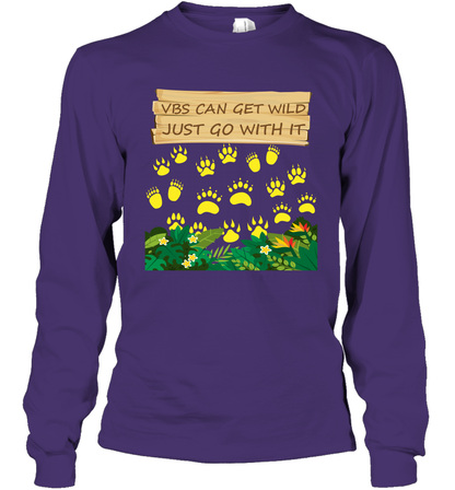 Vbs Can Get Wild Just Go With It Vacation Bible School Shirt Long Sleeve T-Shirt Long Sleeve T-Shirt Purple