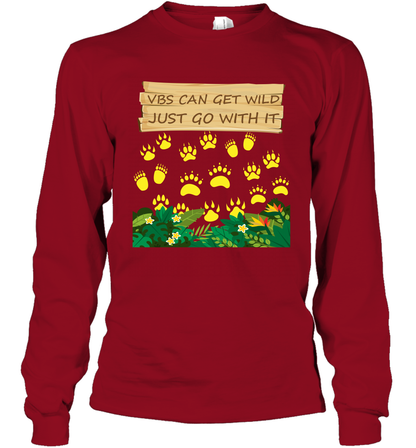 Vbs Can Get Wild Just Go With It Vacation Bible School Shirt Long Sleeve T-Shirt Long Sleeve T-Shirt Cardinal Red
