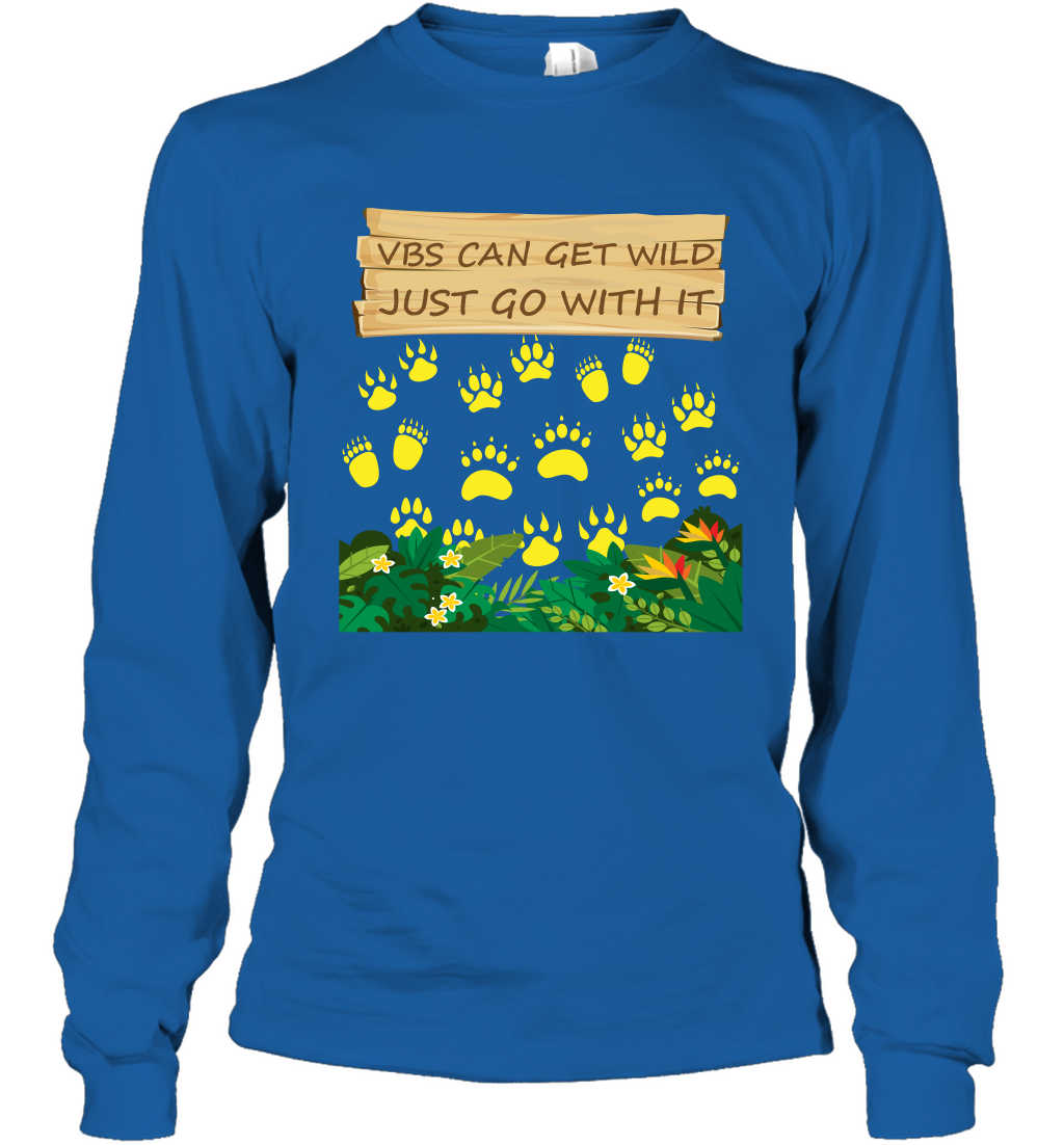 Vbs Can Get Wild Just Go With It Vacation Bible School Shirt Long Sleeve T-Shirt Long Sleeve T-Shirt Royal