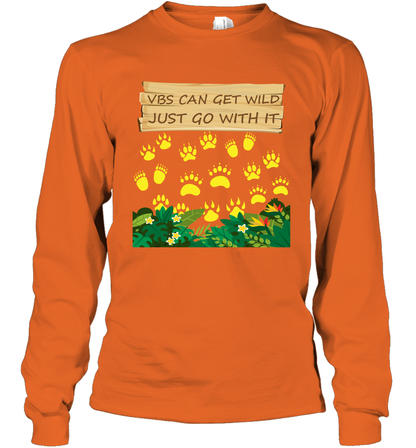 Vbs Can Get Wild Just Go With It Vacation Bible School Shirt Long Sleeve T-Shirt Long Sleeve T-Shirt Orange