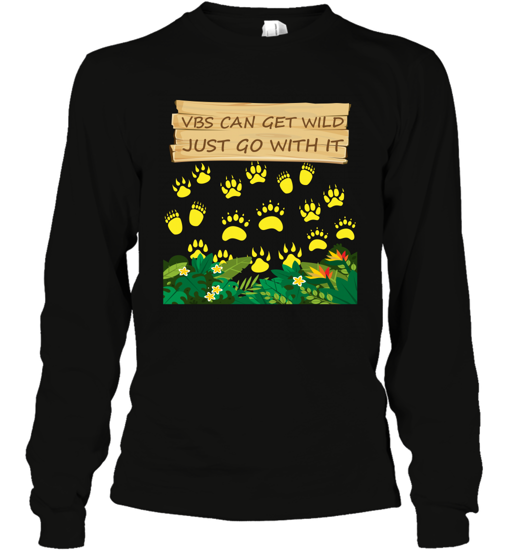 Vbs Can Get Wild Just Go With It Vacation Bible School Shirt Long Sleeve T-Shirt Long Sleeve T-Shirt Black