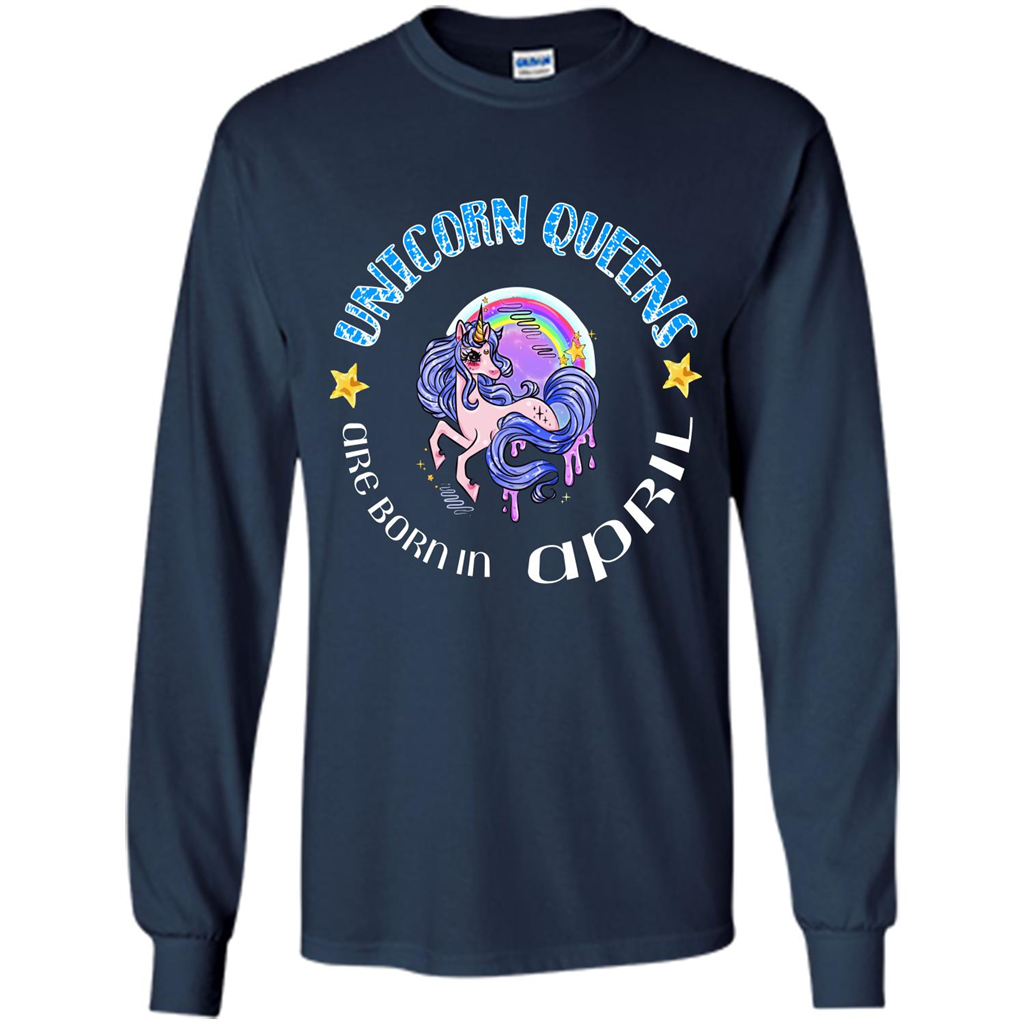 April Unicorn T-shirt Unicorn Queens Are Born April Navy