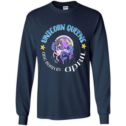 April Unicorn T-shirt Unicorn Queens Are Born April Navy