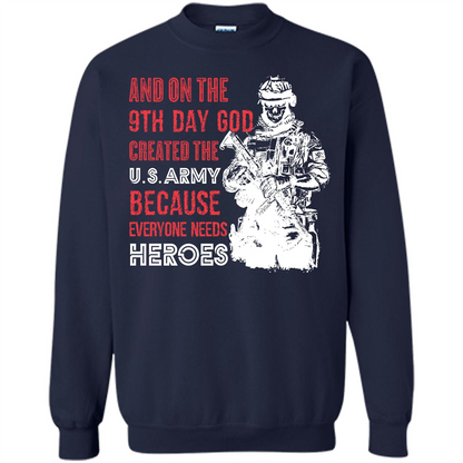 Military T-shirt And On The 9th Day God Created The U S Army Navy