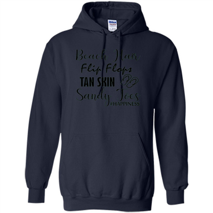 Summer Tshirt Beach Hair Flip Flops Tan Skin Sandy Toes Happiness Navy