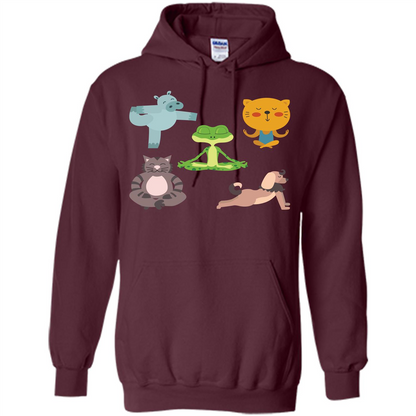 Yoga Animals T-shirt Sphynx Yoga Maroon