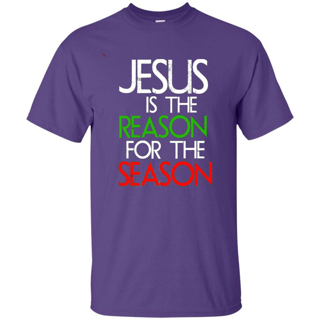 Jesus Is The Reason For The Season Christmas Christian T-Shirt Purple