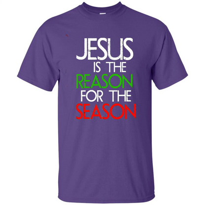Jesus Is The Reason For The Season Christmas Christian T-Shirt Purple