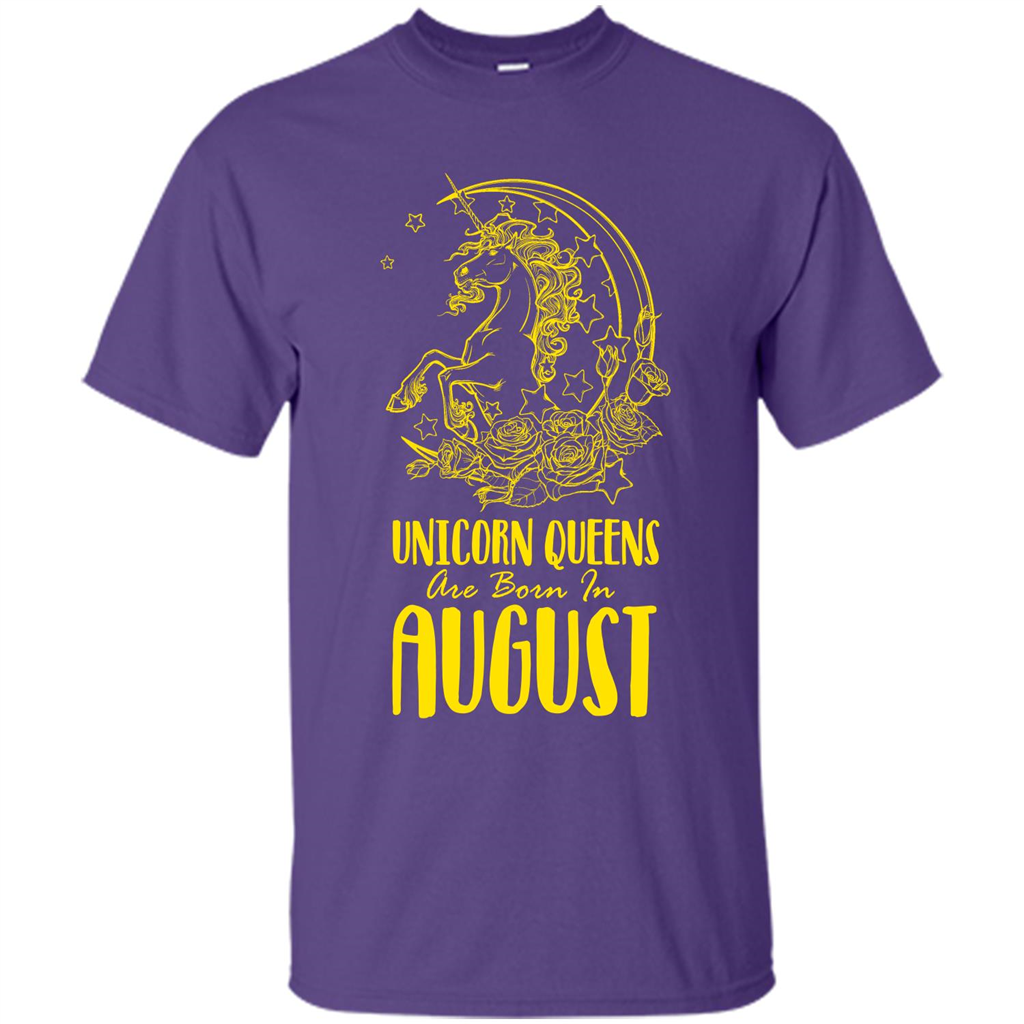 Augus Unicorn T-shirt Unicorn Queens Are Born In August Purple