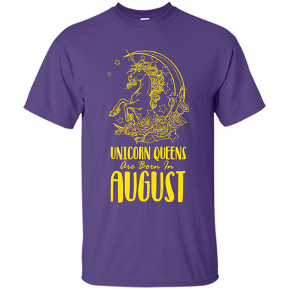 Augus Unicorn T-shirt Unicorn Queens Are Born In August Purple