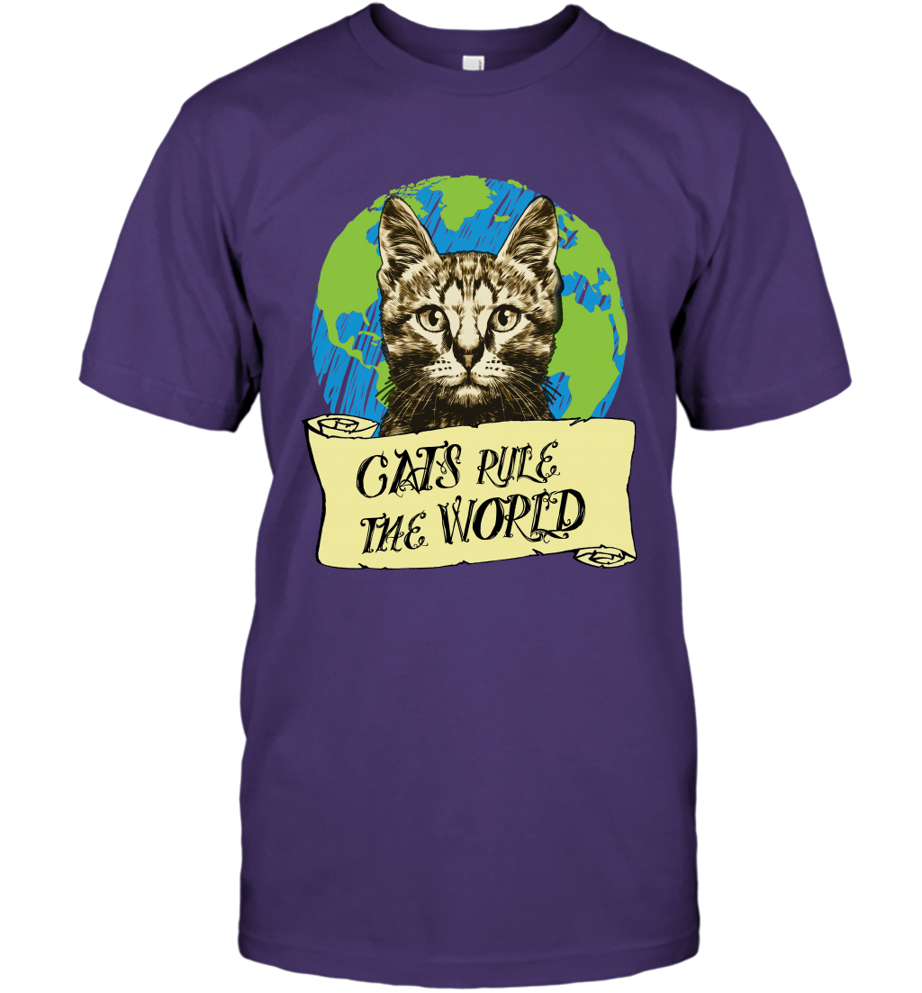 Cats Rule The World Kitten Shirt T-Shirt T-Shirt Purple