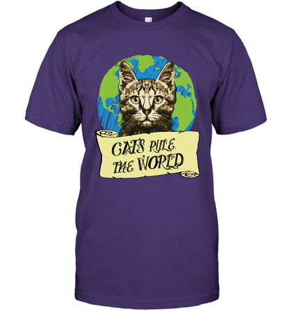 Cats Rule The World Kitten Shirt T-Shirt T-Shirt Purple