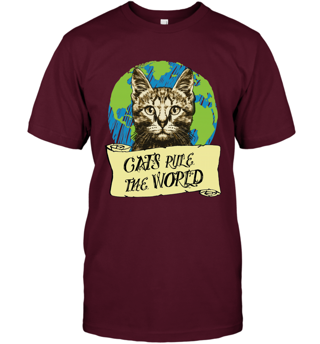 Cats Rule The World Kitten Shirt T-Shirt T-Shirt Maroon