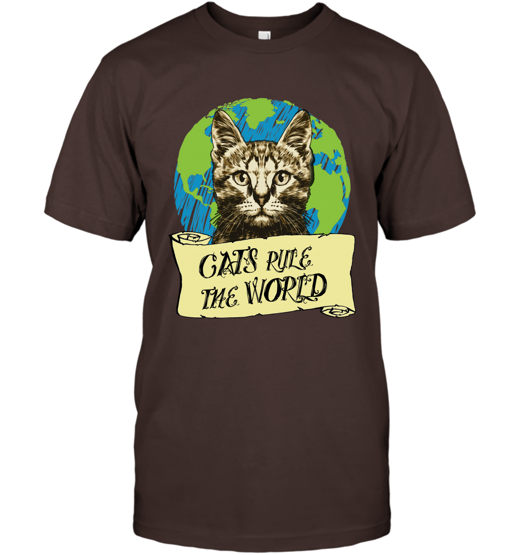 Cats Rule The World Kitten Shirt T-Shirt T-Shirt Dark Chocolate