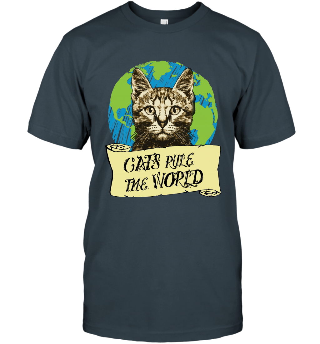Cats Rule The World Kitten Shirt T-Shirt T-Shirt Charcoal