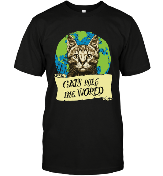 Cats Rule The World Kitten Shirt T-Shirt T-Shirt Black