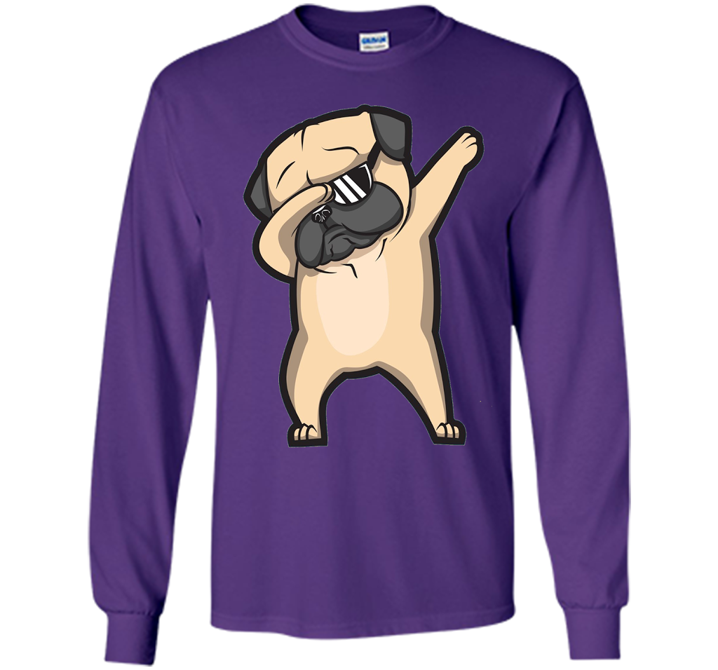 Dabbing Pug Shirt - Cute Funny Dog Dab T-Shirt t-shirt Purple